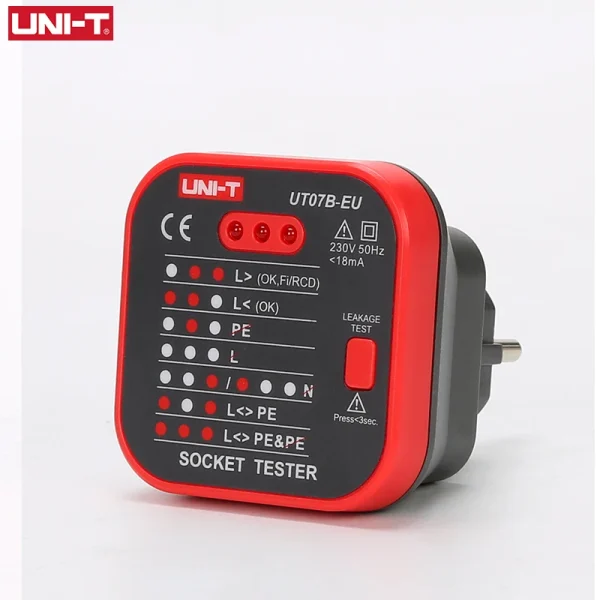 UNI-T UT07 testeurs de prises détecteur prise ue terre neutre prise d'incendie polarité contrôle de Phase détection de câblage Test de fuite RCD – Image 14