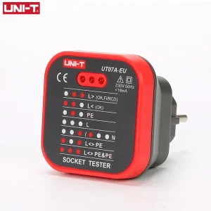UNI-T UT07 testeurs de prises détecteur prise ue terre neutre prise d'incendie polarité contrôle de Phase détection de câblage Test de fuite RCD