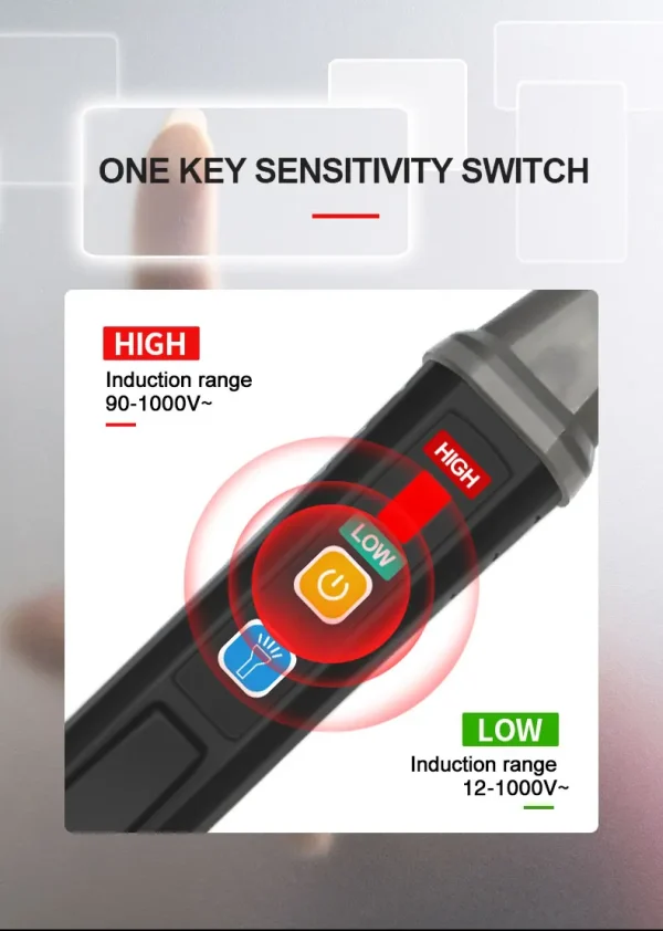 Testeur de tension ca UNI-T UT12D, détecteur, indicateur sans contact, bâton crayon 24V-1000V, puissance électrique, capteur de lumière LED – Image 22