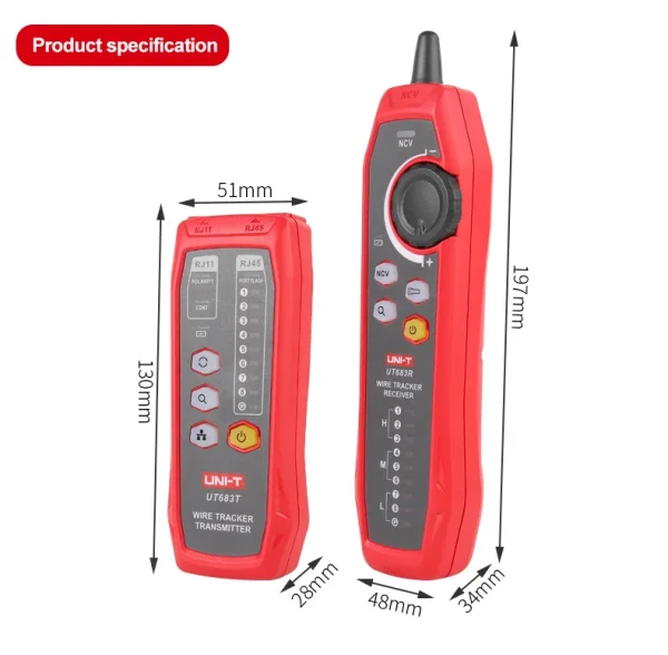 Testeur Lan UNI-T UT683KIT, traceur de fil , traceur de câbles RJ45 RJ11, détecteur de ligne téléphonique – Image 22