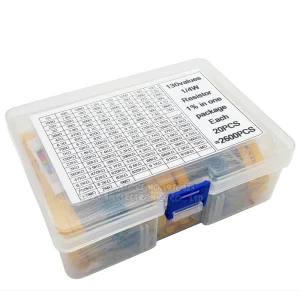 2600 pcs/lot 130 valeurs 1/4 W 0.25 W 1% résistances à Film métallique assortiment Pack Kit ensemble Lot résistances assortiment Kits résistance fixe