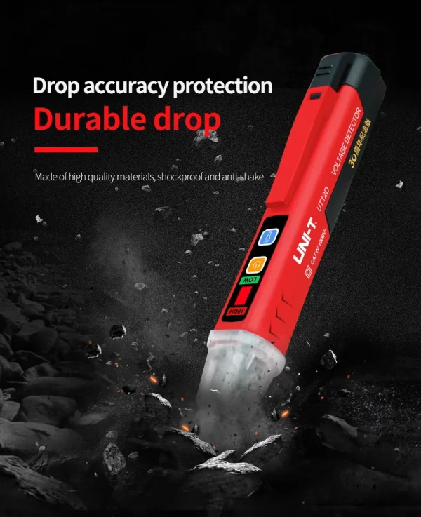 Détecteur de tension ca sans contact UNI-T UT12D UT12M UT12E 24V-1000V, stylo indicateur, crayon électrique, prise, voltmètre, testeur – Image 20
