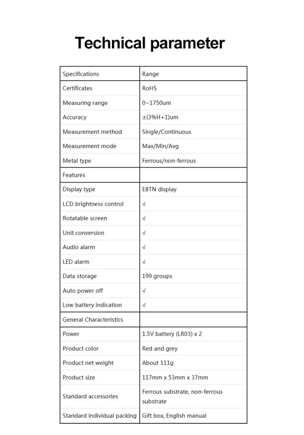 UNI-T testeur de peinture numérique UT343A revêtement de voiture jauge d'épaisseur Film laque mètre outils automobiles mesure FE/NFE – Image 8