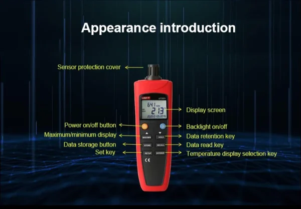 UNI-T UT331+ / UT332+ – Thermo-hygromètre numérique avec enregistrement des données et interface USB – Image 13