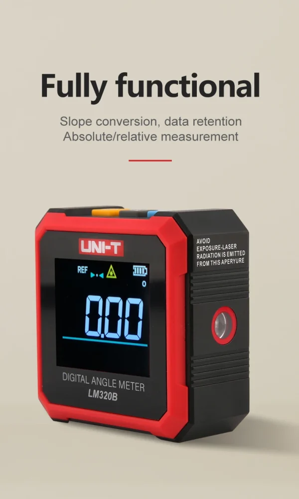 UNI-T LM320A LM320B Compteur d'angle Inclinomètre magnétique LM320F Rapporteur igital Angle Finder Biseau Boîte Outil de mesure d'angle – Image 28