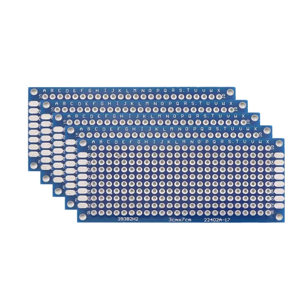 Prototype de carte PCB bleu, cartes de circuit imprimé double face pour projet de soudure de bricolage, 5/10 pièces, 2x8, 3x7, 4x6, 5x7, 7x9cm – Image 9