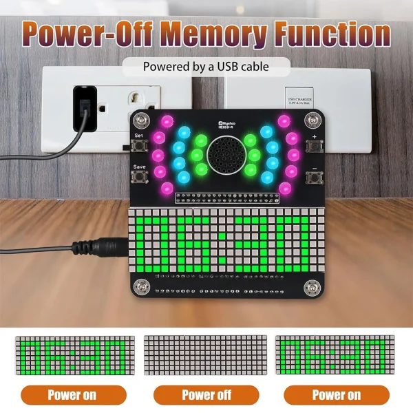 Projet de soudure d'horloge à monter soi-même, Kit de pratique électronique d'horloge numérique à 4 chiffres avec lumières clignotantes LED, affichage de la température et de la Date – Image 13