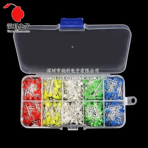 Kit électronique de Diodes électroluminescentes 3MM 5MM, boîte F3 F5, Kit assorti de diodes LED blanc vert rouge bleu jaune Orange