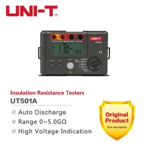 Testeurs de résistance d'isolation UNI-T UT501A, compteur numérique Milliohm 1000V, 5GΩ Ohm, plage automatique