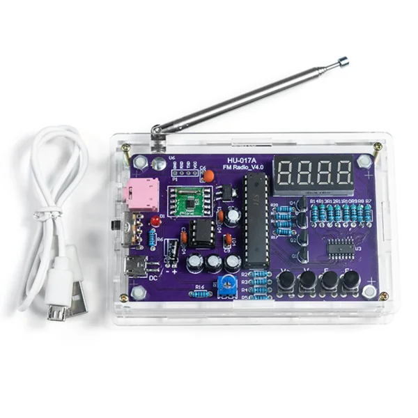 HU-017A RDA5807S Radio Kit FM DIY ￉lectronique Pi￨ces D'apprentissage Ensemble 87-108MHz avec/sans Logement Kit pour Composants ￉lectroniques Partie – Image 15