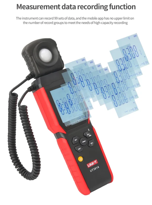 Éclairement UNI-T UT381A 400000   Photomètre de compteur de lumière numérique de compteur de Lux de conception rotative divisée lx avec l'application Bluetooth – Image 13