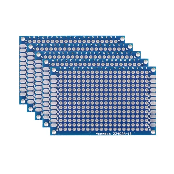 Prototype de carte PCB bleu, cartes de circuit imprimé double face pour projet de soudure de bricolage, 5/10 pièces, 2x8, 3x7, 4x6, 5x7, 7x9cm – Image 7