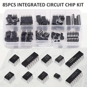 Kit de puces de Circuit intégré 85 pièces, 10 spécifications IC-NE555 IC-LM324 IC-LM358 DIP, kit combiné de minuterie de précision unique