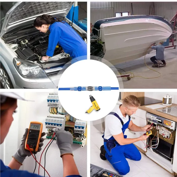 Connecteurs de fil à souder thermorétractables, connecteurs isolés bout à bout, Kit de connecteurs à souder pour automobile et Marine, 50 à 1000 pièces – Image 26