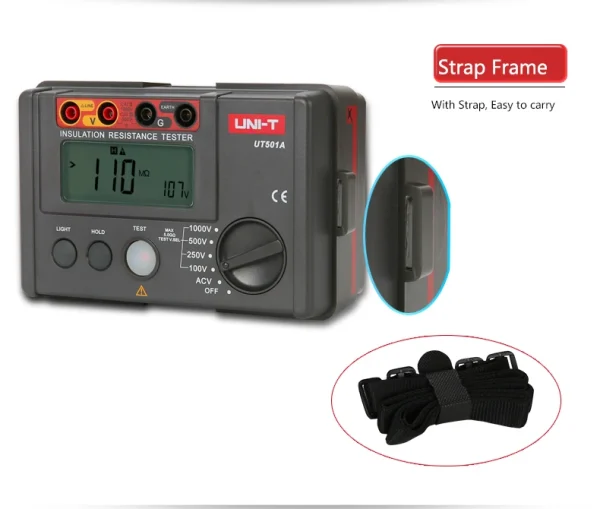 Testeurs de résistance d'isolation UNI-T UT501A, compteur numérique Milliohm 1000V, 5GΩ Ohm, plage automatique – Image 15