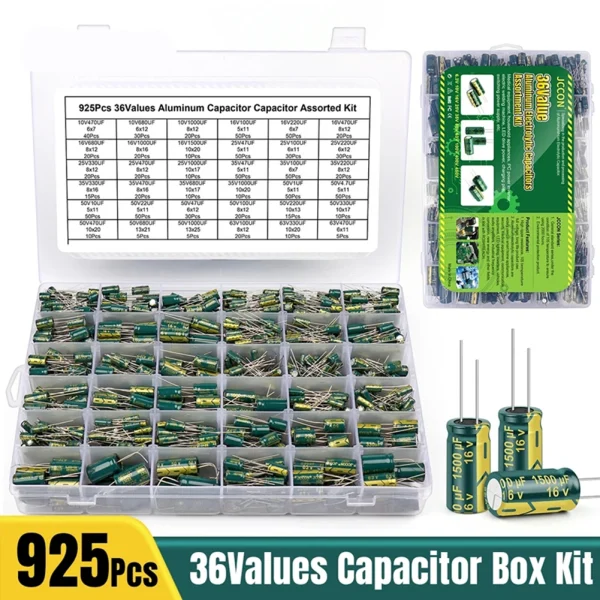 Ensemble de puzzles électrolytiques en aluminium, High Dead Low ESR, Kit WieshammBox, 15 valeurs, 24/36 valeurs, 225 pièces, 460 pièces, 925 pièces – Image 12