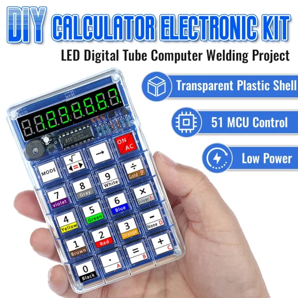 Kits électroniques de bricolage, calculatrices à tubes numériques LED, 51 microcontrôleurs, contrôle de résistance, Conversion, projets de soudage à monter soi-même – Image 7