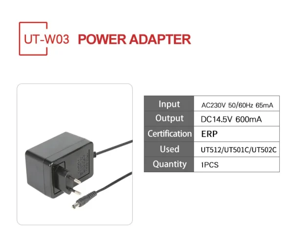 Adaptateur d'alimentation UT-W03 UNI-T DC 14.5V 600mA Adaptateur pour UTorgUT50/s UT502C Testeur d'isolant 02/10/2018 – Image 3