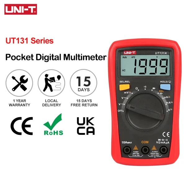 Testeur de multimètre numérique UNI-T Série UT131 Voltmètre AC DC Ampèremètre 2000 Comptes Palm Size Multimetro 02/10/2018 Test de diode
