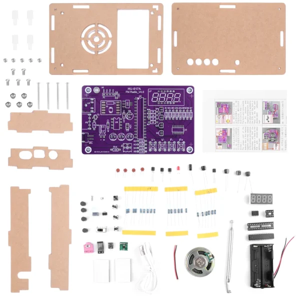 HU-017A RDA5807S Radio Kit FM DIY ￉lectronique Pi￨ces D'apprentissage Ensemble 87-108MHz avec/sans Logement Kit pour Composants ￉lectroniques Partie – Image 9