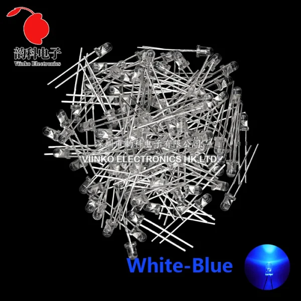 Kit électronique de Diodes électroluminescentes 3MM 5MM, boîte F3 F5, Kit assorti de diodes LED blanc vert rouge bleu jaune Orange – Image 35