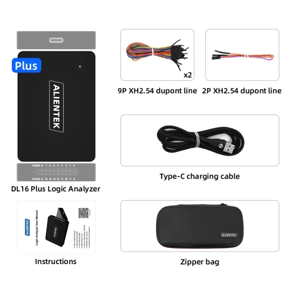 ALIENTEK analyseur logique DL16 250MHz taux d'échantillonnage maximum 16 canaux outils d'analyse logique ARM FPGA logiciel de décodage de protocole de débogage – Image 8