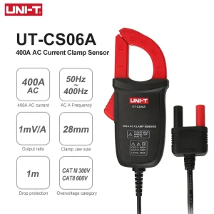 Capteur de pince de courant AC UNI T UT-CS06A 400A, pince de mesure de courant, ampèremètre adapté aux multimètres UT61E + UT139C UT196