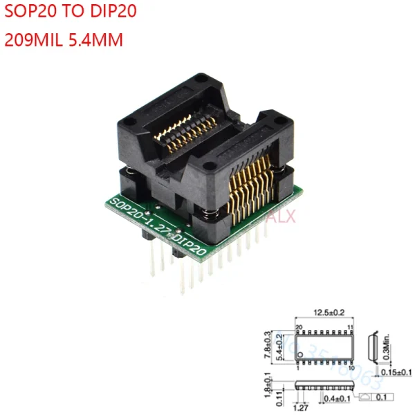 Adaptateur programmateur universel SOP/TSSOP/TQFP vers DIP – SOP8 à TQFP44, 150 à 300 mil – Image 19