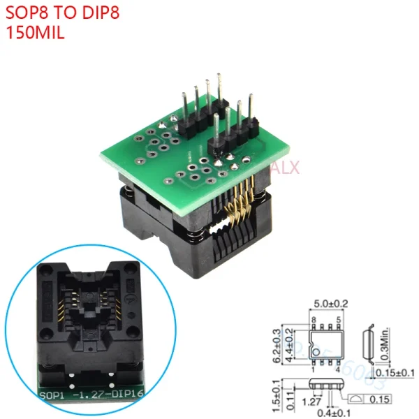 Adaptateur programmateur universel SOP/TSSOP/TQFP vers DIP – SOP8 à TQFP44, 150 à 300 mil – Image 24