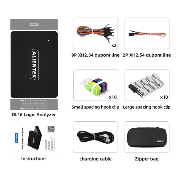 ALIENTEK analyseur logique DL16 250MHz taux d'échantillonnage maximum 16 canaux outils d'analyse logique ARM FPGA logiciel de décodage de protocole de débogage – Image 12