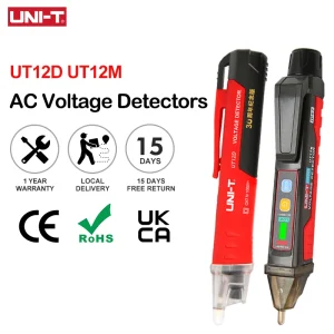 Détecteur de tension ca sans contact UNI-T UT12D UT12M UT12E 24V-1000V, stylo indicateur, crayon électrique, prise, voltmètre, testeur