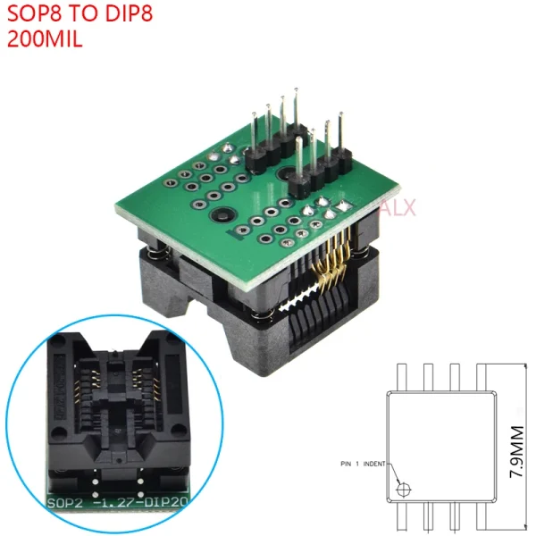 Adaptateur programmateur universel SOP/TSSOP/TQFP vers DIP – SOP8 à TQFP44, 150 à 300 mil – Image 25