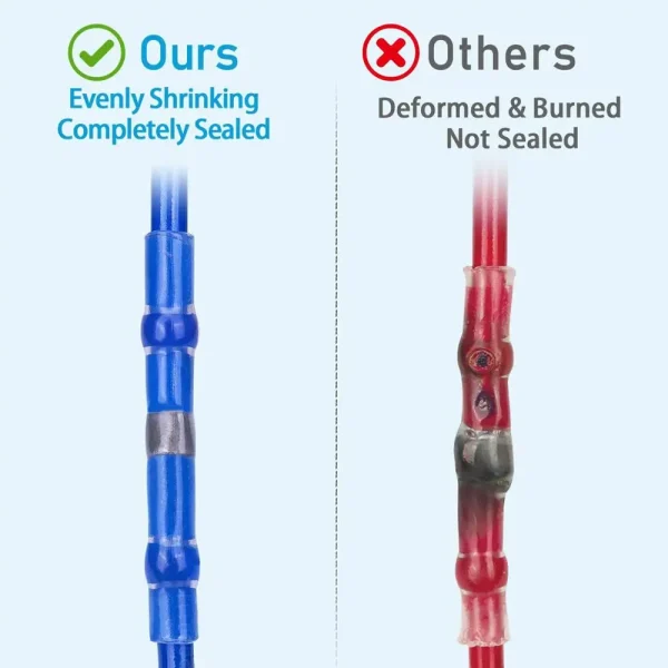 Connecteurs de fil à souder thermorétractables, connecteurs isolés bout à bout, Kit de connecteurs à souder pour automobile et Marine, 50 à 1000 pièces – Image 3