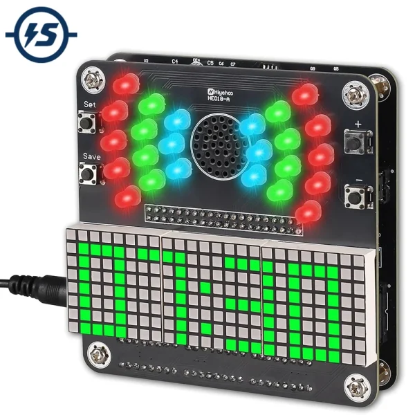 Projet de soudure d'horloge à monter soi-même, Kit de pratique électronique d'horloge numérique à 4 chiffres avec lumières clignotantes LED, affichage de la température et de la Date