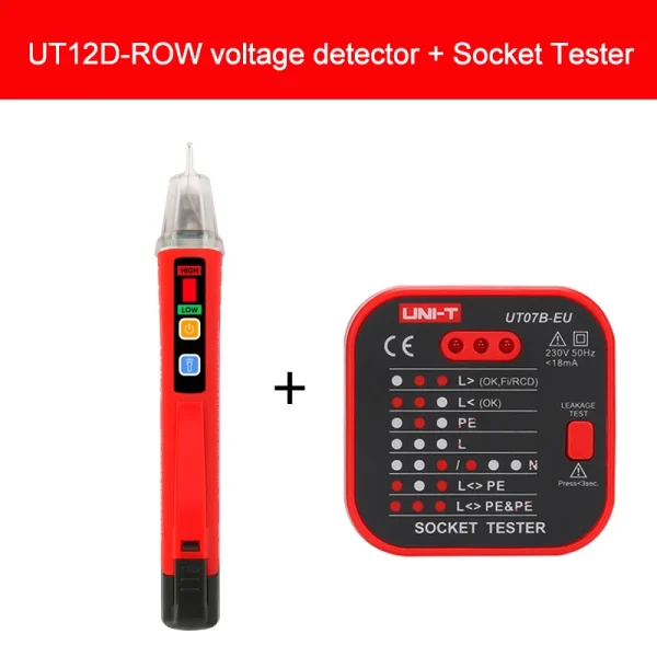 Testeur de tension ca UNI-T UT12D, détecteur, indicateur sans contact, bâton crayon 24V-1000V, puissance électrique, capteur de lumière LED – Image 7