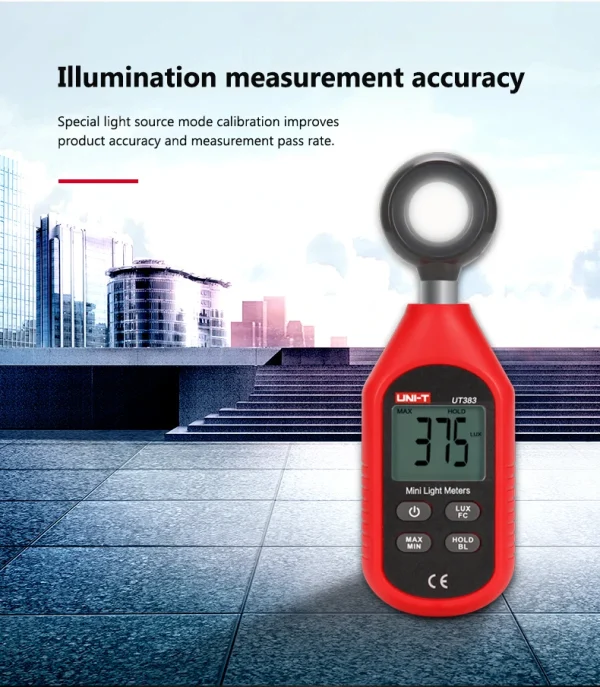 UNI-T compteur de lumière UT383 UT383BT 200,000 LUX numérique luxmètre Luminance Lux Fc Test Max Min illuminomètres photomètre – Image 16
