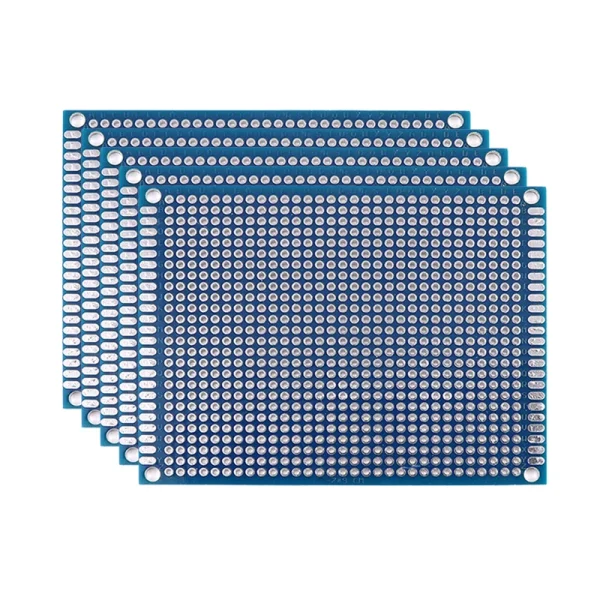 Prototype de carte PCB bleu, cartes de circuit imprimé double face pour projet de soudure de bricolage, 5/10 pièces, 2x8, 3x7, 4x6, 5x7, 7x9cm – Image 11