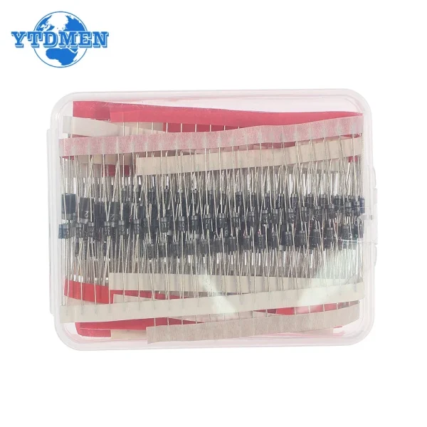 Kit de diodes de redressement Schottky, 14 valeurs, 1N4148, 1N4001, 1N4004, 1N4007, 1N5sedi1N5406, 1N5408, RL207, UF4007, FRknit, FR2071N5817, 350 pièces – Image 5