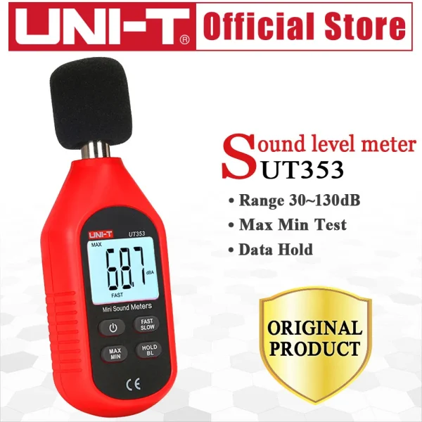 UNI-T UT353 Instrument de mesure du bruit db mètre 30 ~ 130dB Mini sonomètre Audio moniteur décibel – Image 2