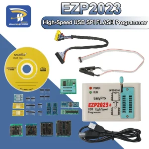 Programmeur SPI USB haute vitesse EZP2023 + 12 adaptateurs, prise en charge 24 25 26 93 95 EEPROM 25 puces Flash Bios mieux que EZP2019