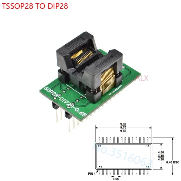 Adaptateur programmateur universel SOP/TSSOP/TQFP vers DIP – SOP8 à TQFP44, 150 à 300 mil – Image 9