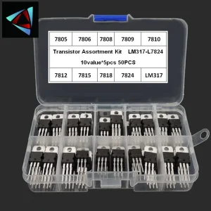 Kit d'assortiment de transistors LM317T L7805 L7806 L7808 L7809 L7810 L7812 L7815 L7818 L7824, 10 valeurs * 5 pièces, 50 pièces, boîte de régulateur de tension