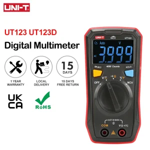 UNI-T Utree UT123D Mini multimètre numérique testeur de température données AC DC voltmètre tension de poche ampèremètre Ohm mètre plage automatique