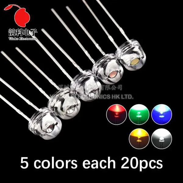 Kit électronique de Diodes électroluminescentes 3MM 5MM, boîte F3 F5, Kit assorti de diodes LED blanc vert rouge bleu jaune Orange – Image 33