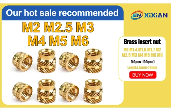 M2 M2.5 M3 M4 M5 M6 ensemble de chaleur en laiton écrou d'insertion inserts filetés moletés thermofusibles pour Kit d'assortiment d'écrous en cuivre d'encastrement d'impression 3d – Image 22