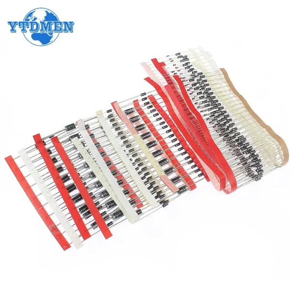 Kit de diodes de redressement Schottky, 14 valeurs, 1N4148, 1N4001, 1N4004, 1N4007, 1N5sedi1N5406, 1N5408, RL207, UF4007, FRknit, FR2071N5817, 350 pièces – Image 3