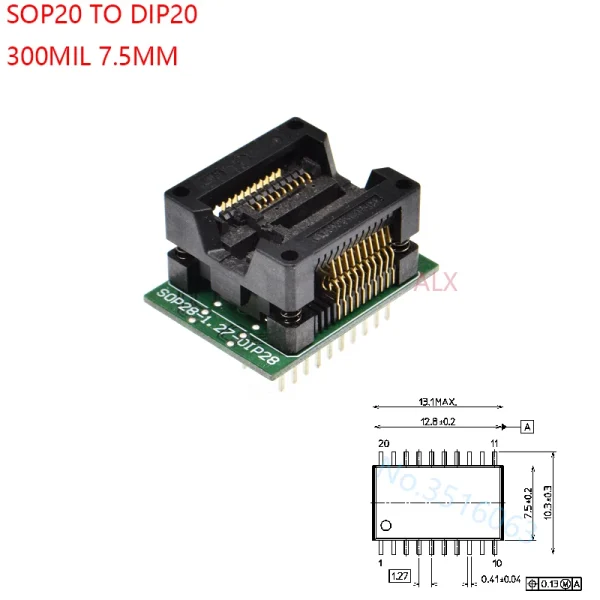 Adaptateur programmateur universel SOP/TSSOP/TQFP vers DIP – SOP8 à TQFP44, 150 à 300 mil – Image 11