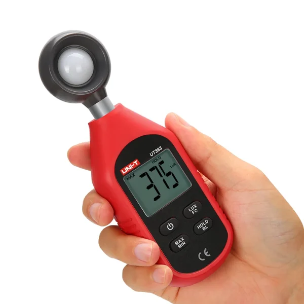 UNI-T compteur de lumière UT383 UT383BT 200,000 LUX numérique luxmètre Luminance Lux Fc Test Max Min illuminomètres photomètre – Image 4