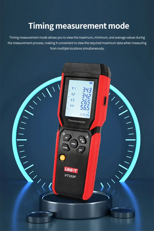 UNI-T Numérique Therye.com UT325F J/T/E/R/S/N/K Type Thermocouple Température Mètre Haute Précision Bluetooth 4 Canaux – Image 14