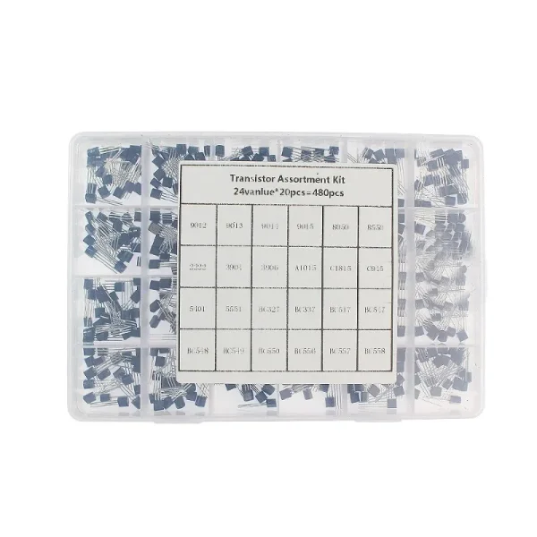 Kit de transistors TO-92, boîte d'assortiment BC547 BC327 BC337 2N2222 3906 C945 PNP/NPN, Kit électronique, 200/480/840 pièces – Image 8